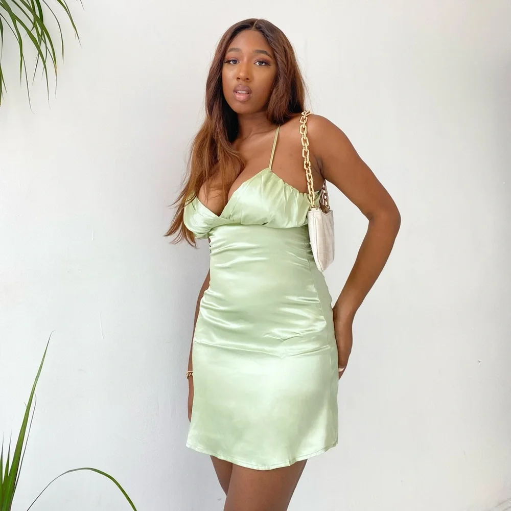 Silk Green Dress Princess Mini - Picture 1 of 4